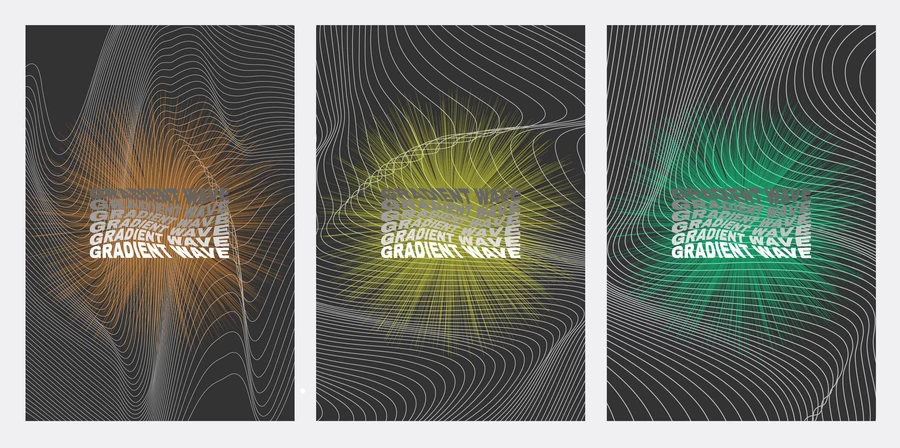 复古几何抽象半调像素插画主视觉KV艺术音乐海报AI矢量设计素材【009】